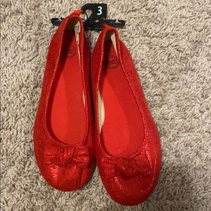 Girls red dress shoes